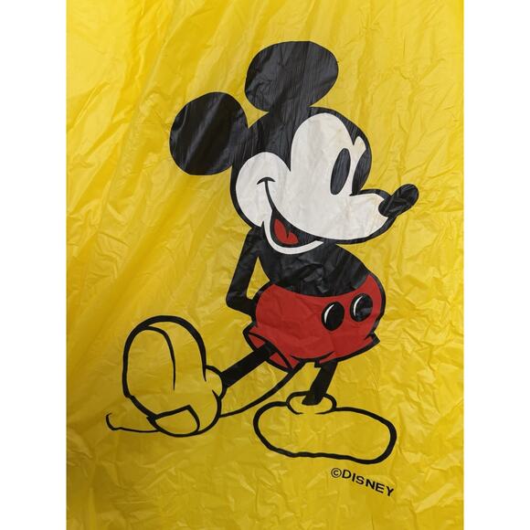 Disney Poncho Rain Coat Mickey Mouse Adult Yellow Florida Vintage One Size - Picture 2 of 4